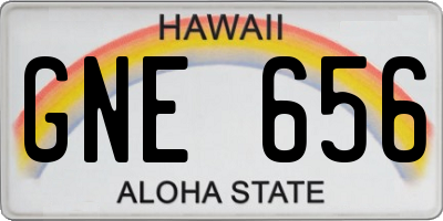 HI license plate GNE656