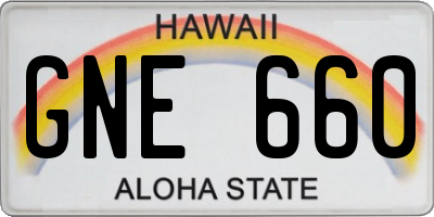 HI license plate GNE660