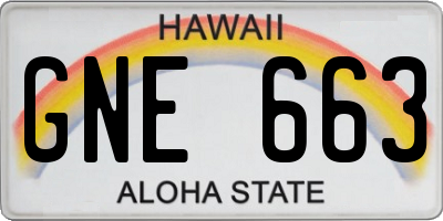 HI license plate GNE663