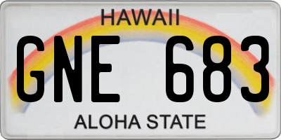 HI license plate GNE683