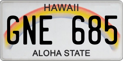 HI license plate GNE685