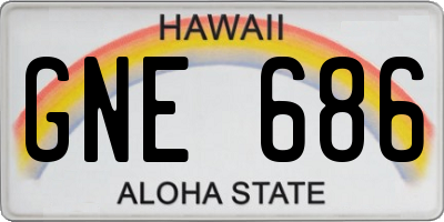 HI license plate GNE686
