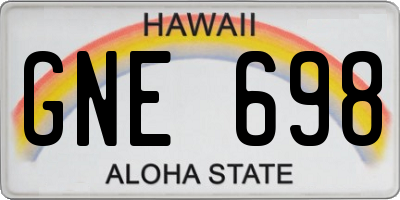 HI license plate GNE698