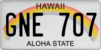 HI license plate GNE707
