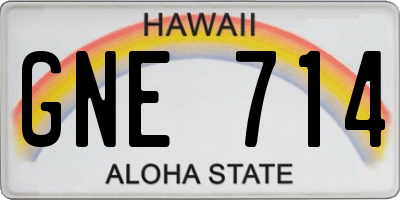 HI license plate GNE714
