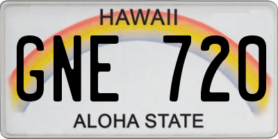 HI license plate GNE720