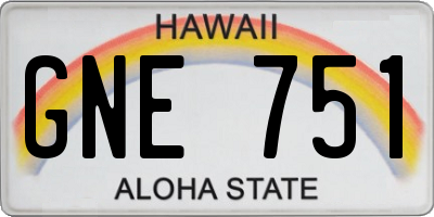 HI license plate GNE751