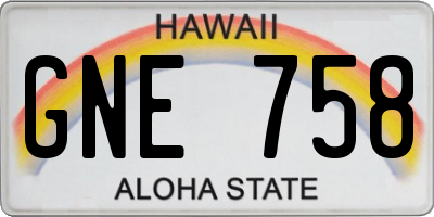 HI license plate GNE758