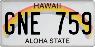 HI license plate GNE759