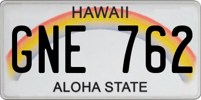 HI license plate GNE762