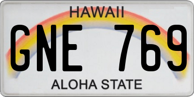 HI license plate GNE769