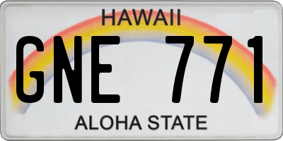 HI license plate GNE771