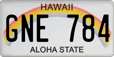 HI license plate GNE784