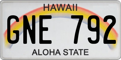 HI license plate GNE792