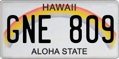 HI license plate GNE809