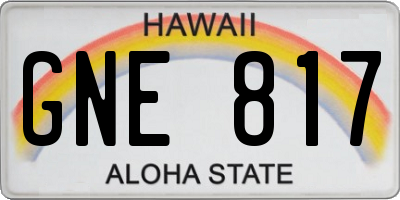 HI license plate GNE817