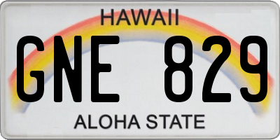 HI license plate GNE829