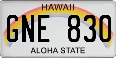 HI license plate GNE830