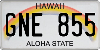 HI license plate GNE855