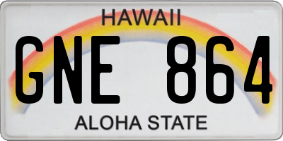 HI license plate GNE864