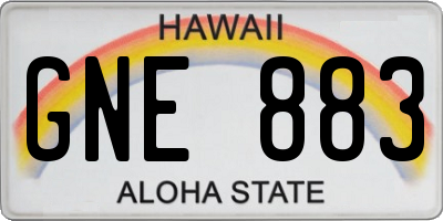 HI license plate GNE883