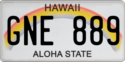 HI license plate GNE889