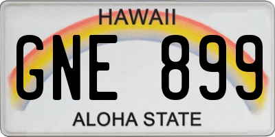 HI license plate GNE899