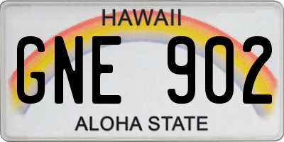 HI license plate GNE902