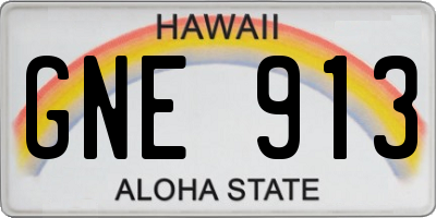HI license plate GNE913