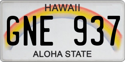 HI license plate GNE937