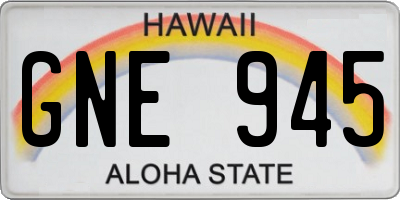HI license plate GNE945