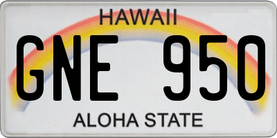 HI license plate GNE950