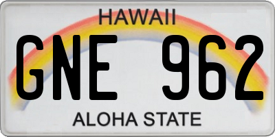 HI license plate GNE962