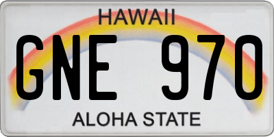 HI license plate GNE970
