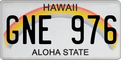 HI license plate GNE976