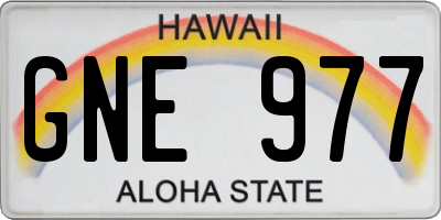 HI license plate GNE977