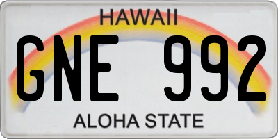 HI license plate GNE992