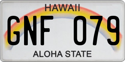 HI license plate GNF079