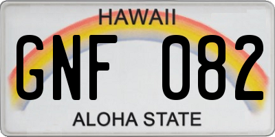 HI license plate GNF082