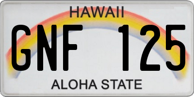 HI license plate GNF125