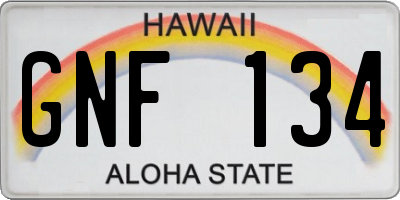 HI license plate GNF134