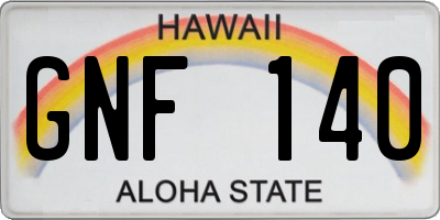 HI license plate GNF140