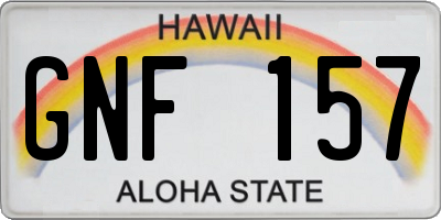 HI license plate GNF157