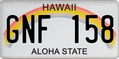 HI license plate GNF158