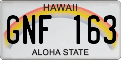 HI license plate GNF163