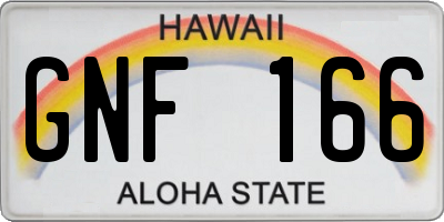 HI license plate GNF166