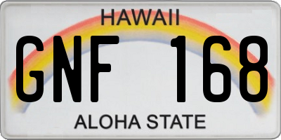 HI license plate GNF168