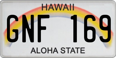 HI license plate GNF169