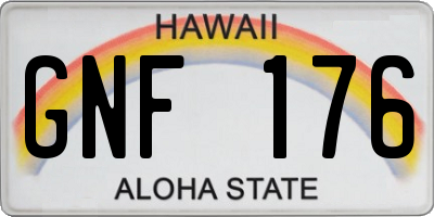 HI license plate GNF176