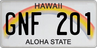 HI license plate GNF201